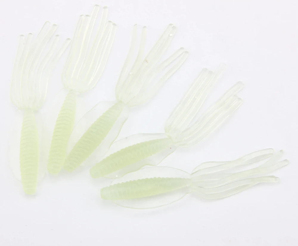 30pcs Soft Squid Baits Colorful Freshwater Lure Tube Baits 6 Colors 0.8g Soft Artificial Pesca Worm Grub Squid Lures Bait  (4)
