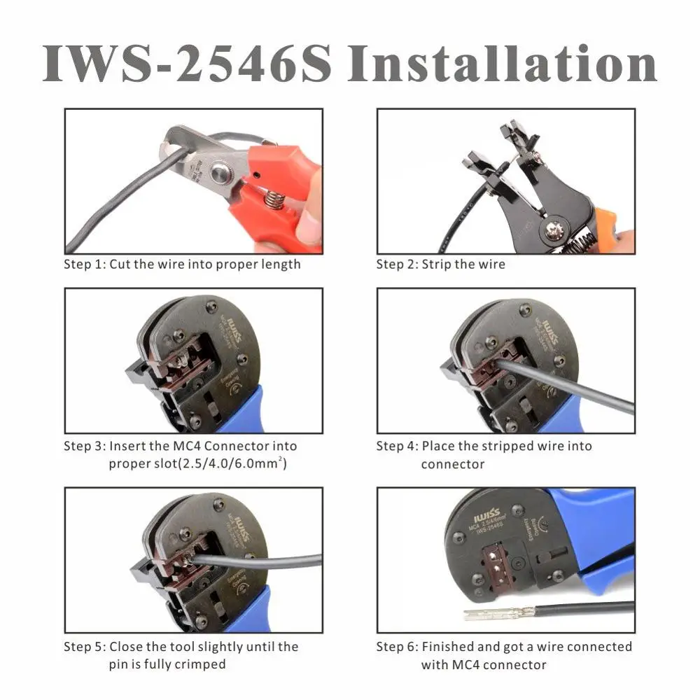 ¾  г PV ̺ ڵ ũ ö̾ Ŀ , AWG 14-10(2.5/4/6.0mm )