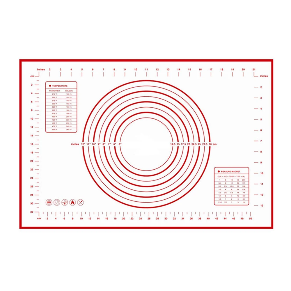 Домашний пластиковый коврик для выпечки, коврики для приготовления теста для пиццы, кондитерский торт, тесто для прокатки, коврик для помадки, кухонные гаджеты, кухонные инструменты для приготовления пищи - Цвет: Красный