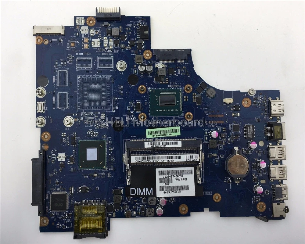 

SHELI For Dell Inspiron 17R 3721 5721 Laptop Motherboard 3WVDR 03WVDR CN-03WVDR VAW11 LA-9102P I5-3337U HM76 DDR3L Work Perfect