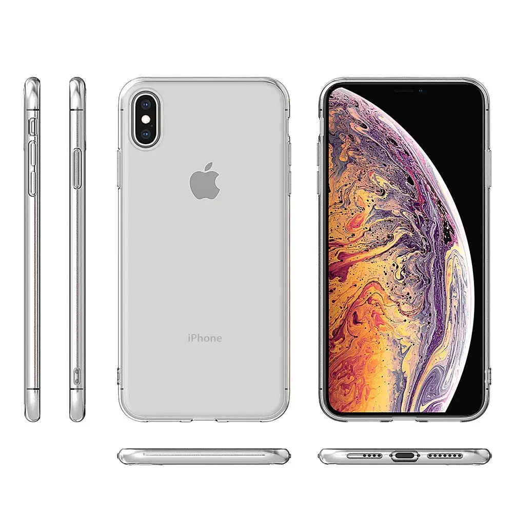 Для iPhone XS Max чехол прозрачный силиконовый чехол для телефона для iPhone X XR 8 Plus 7 6 6S 5 5S SE 5SE 5C 11 Pro Аксессуары для 4S