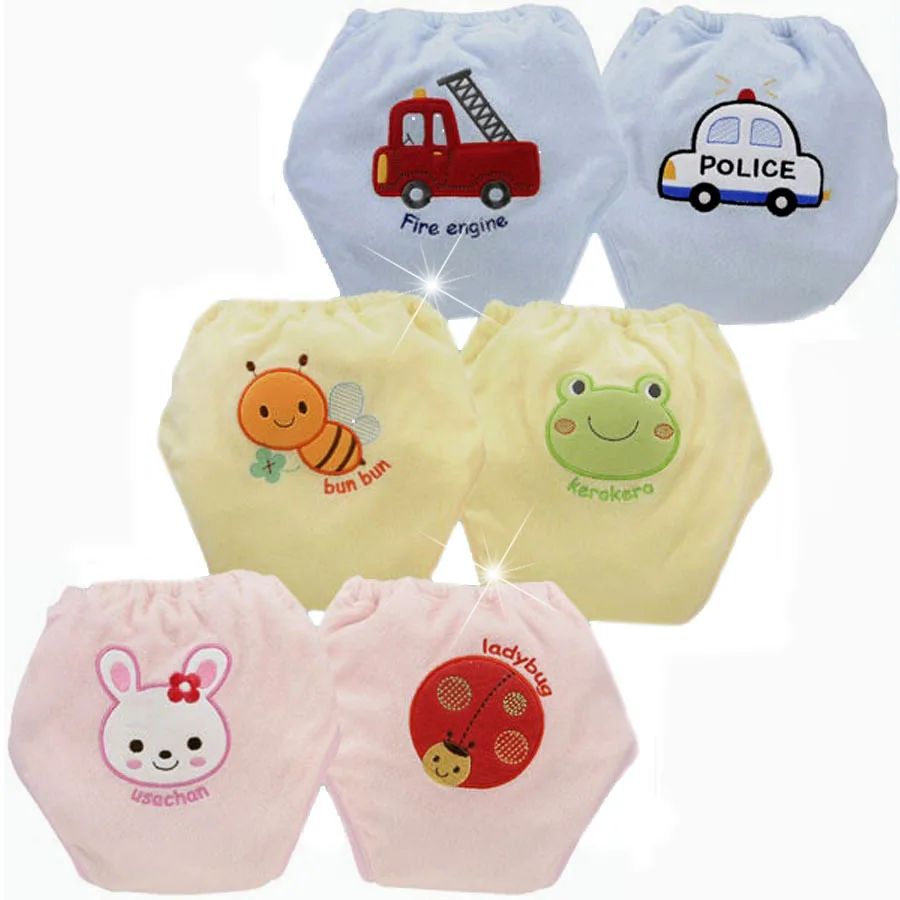

8pcs/lot 4 Layers Waterproof Baby Toilet Training Pants Cloth Diapers Boy Shorts Girl Underwear Pee Learning Nappies #005