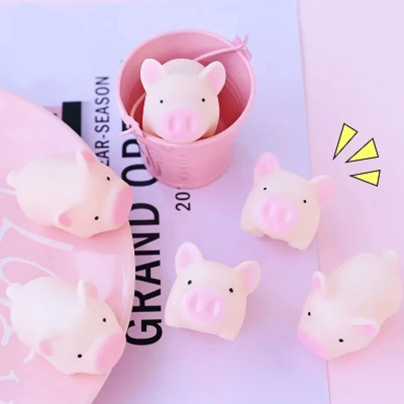 

Squishy Pig Phone Accessories Kawaii Mini Soft Silicone Squishi Animals Hand Squeeze Toys Funny Chick Polar Bear Rabbit Bulldog