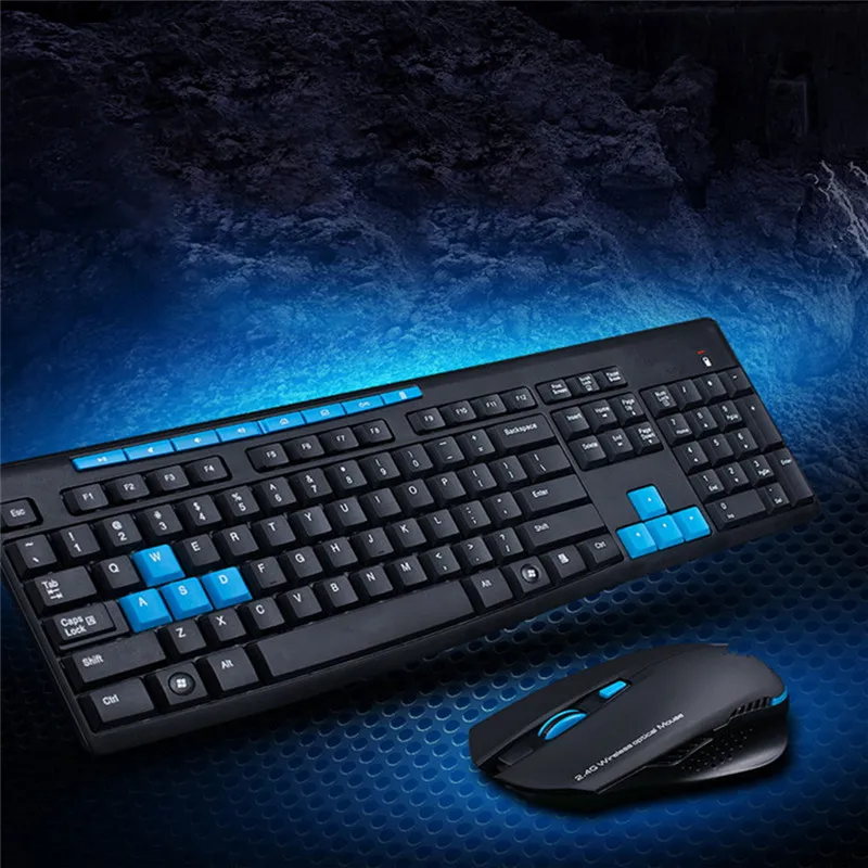 2.4G Gaming Wireless Keyboard And Mouse Dongle Combo Set Computer PC