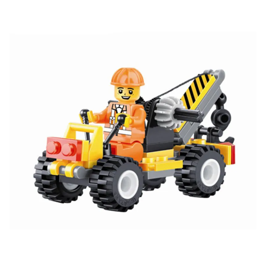 52pcs/set Building Blocks City Engineering Team Assemble DIY Toy small crane Early Educational for Kids Children | Игрушки и хобби