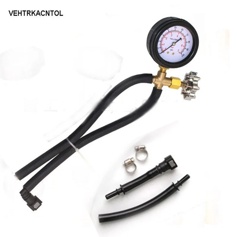 

VEHTRKACNTOL Motorcycle Car Fuel Pressure Gauge Gasoline Pressure Gauge Meter Tester Tool