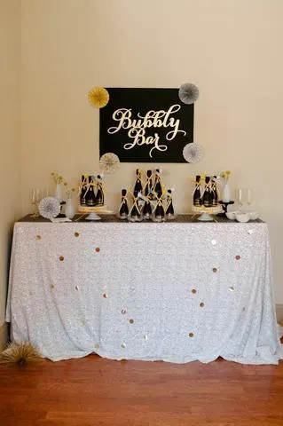 

8FT Banquet White Rectangular Sequin Table Cloth 90x156inch Sequin Tablecloths for Wedding Sequin Table Linens Events Decoration