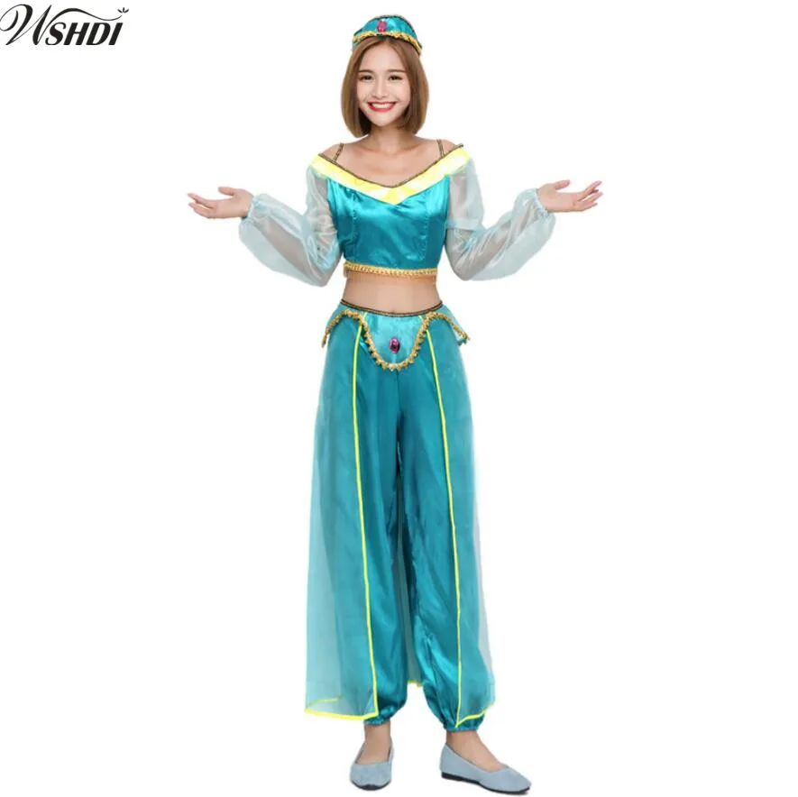 Prinzessin Jasmin Kostum Frauen Erwachsene Aladdin Prinzessin Jasmin Cosplay Halloween Kostume Fur Frauen Bauchtanz Kleid Princess Jasmine Costume Jasmine Costumehalloween Costume Aliexpress