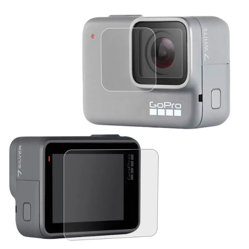 

For GoPro Hero 7 White&Silver Protective Screen Film+ Lens Film HD Tempered Glass Film Anti-scratch Film for gopro 7 accessories