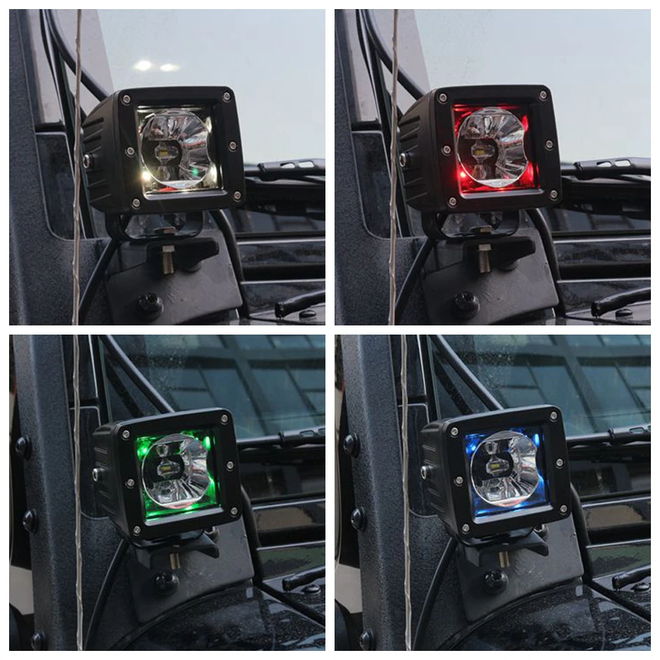 18 Вт Автомобильный светодиодный рабочий светильник RGB прожектор светильник 12V Led дальнего света для бездорожья 4x4 ATV грузовик светильник аксессуары для j-эвч 1 шт