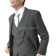 Итальянский стиль серый фрак смокинг жениха костюм джентльмена 3 шт мужские свадебные утренние костюмы шафер Жених наряд Terno