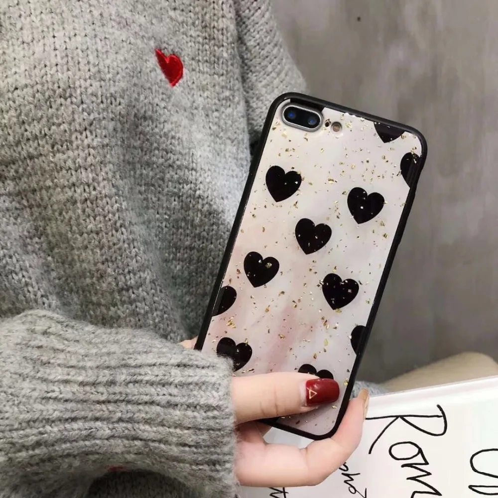 Case For Samsung Note9 8 S9 S8 Plus Cover Glitter Sequins Love Heart  (4)