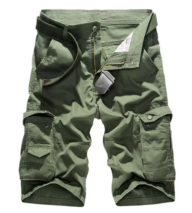 Новинка, летние мужские спортивные однотонные хлопковые Карго, походные шорты для скалолазания, короткие свободные брюки, большие размеры 36 38 - Цвет: army green 1580