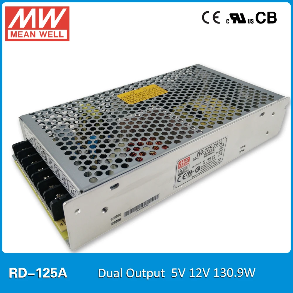 

Original Mean well RD-125A 125W 5V 2~15A 12V 0.5~10A Dual output Meanwell Power Supply 5V 12V