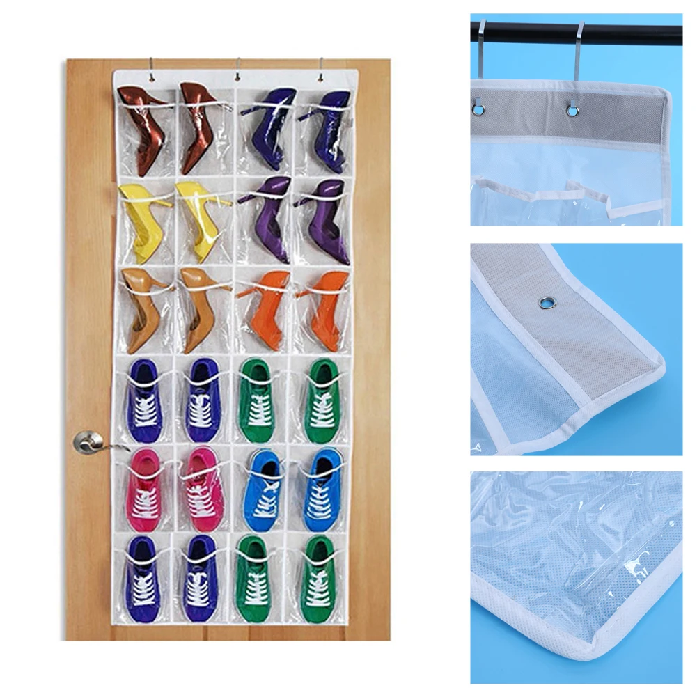 

24 Pockets Over Door Hanging Bag Box Mesh Shoes Organize Rack Hanger Storage Tidy Storage Box Hanging Bags Hot