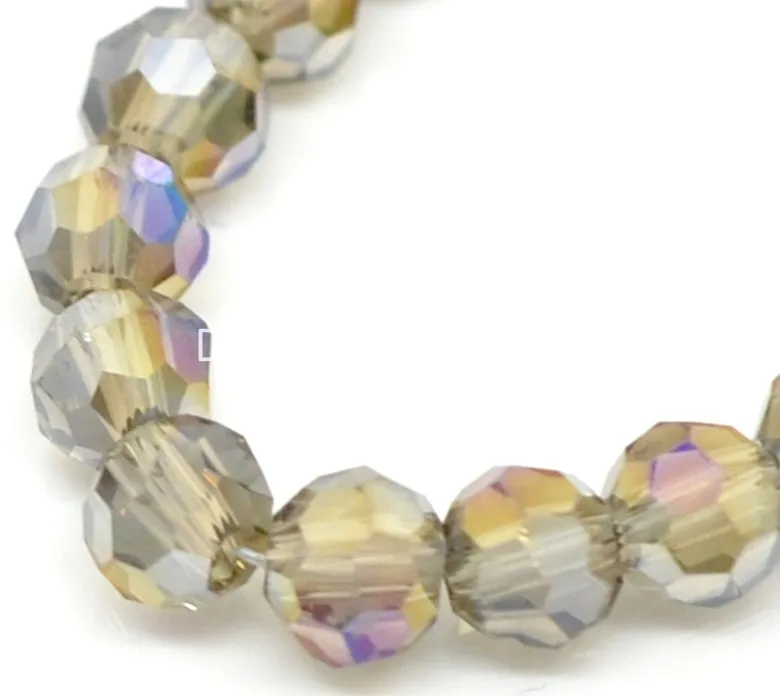 Free Shipping! Glass Crystal Loose Beads Ball Smoky Gray AB Color Faceted 4mm Dia Approx 285Pcs(B22788) | Украшения и аксессуары