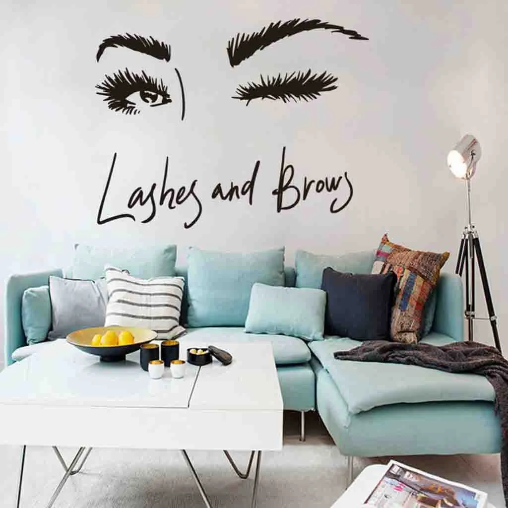 

Wall Art Sticker Eye Lashes Extensions Beauty Salon Wall Decor Eyebrows Make Up modern contact paper kitchen cupboard 19JUL4
