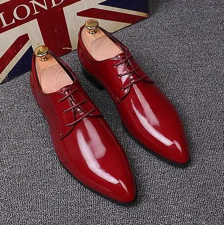 

Fashion Men Brogue Shoes Male Flats Cow Split leather Business Derby Shoes Pointed Toe Wedding shoes Oxfords shoes 02