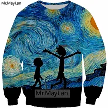 Van Gogh Oil Painting Rick and Morty 3D Print Sweatshirts Men/women Gothic Streetwear Hoodies Boys Hipster Blue Tops Clothes 5XL Van Gogh Oil Painting Rick and Morty 3D Print Sweatshirts Men/women Gothic Streetwear Hoodies Boys Hipster Blue Tops Clothes 5XL