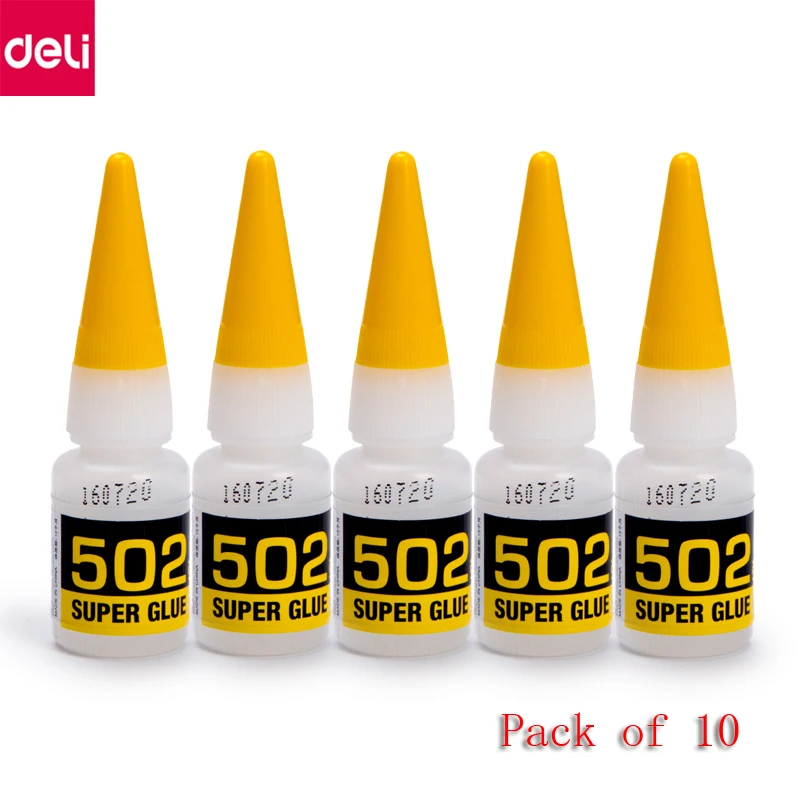 

Deli 502 Liquid Glue Pack of 10 Super Liquid Glue Quick-drying Strong Adhesive DIY Tools Office School Supplies