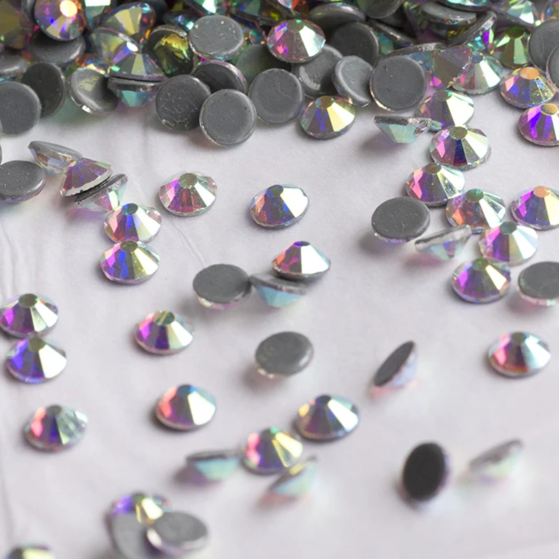 

YANRUO 2058HF SS4-SS50 AB Flat Back Glass Stones And Crystals Strass Hotfix Rhinestones For Clothes Decoration