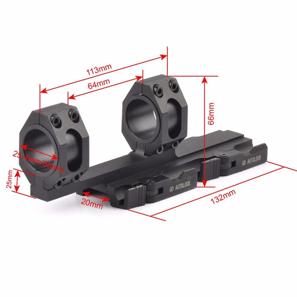 США Тактический Быстрый Отсоединяемый консольный прицел кольцо Крепление 25 мм-30 мм двойное кольцо 20 мм рельсовый Авто замок сверхмощный прицел Крепление