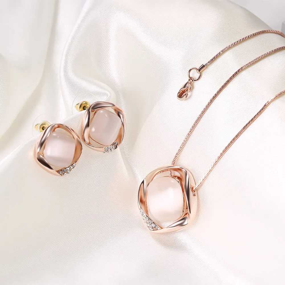 Rose Gold Simple Square Fashion Chain Necklaces & Pendants Costume