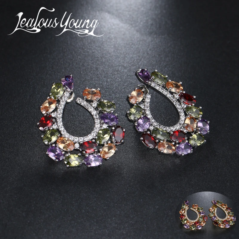 JY классические роскошные большие серьги-гвоздики Mona Lisa для женщин, свадебные серьги с кубическим цирконием, модные индийские ювелирные изделия, серьги AE461