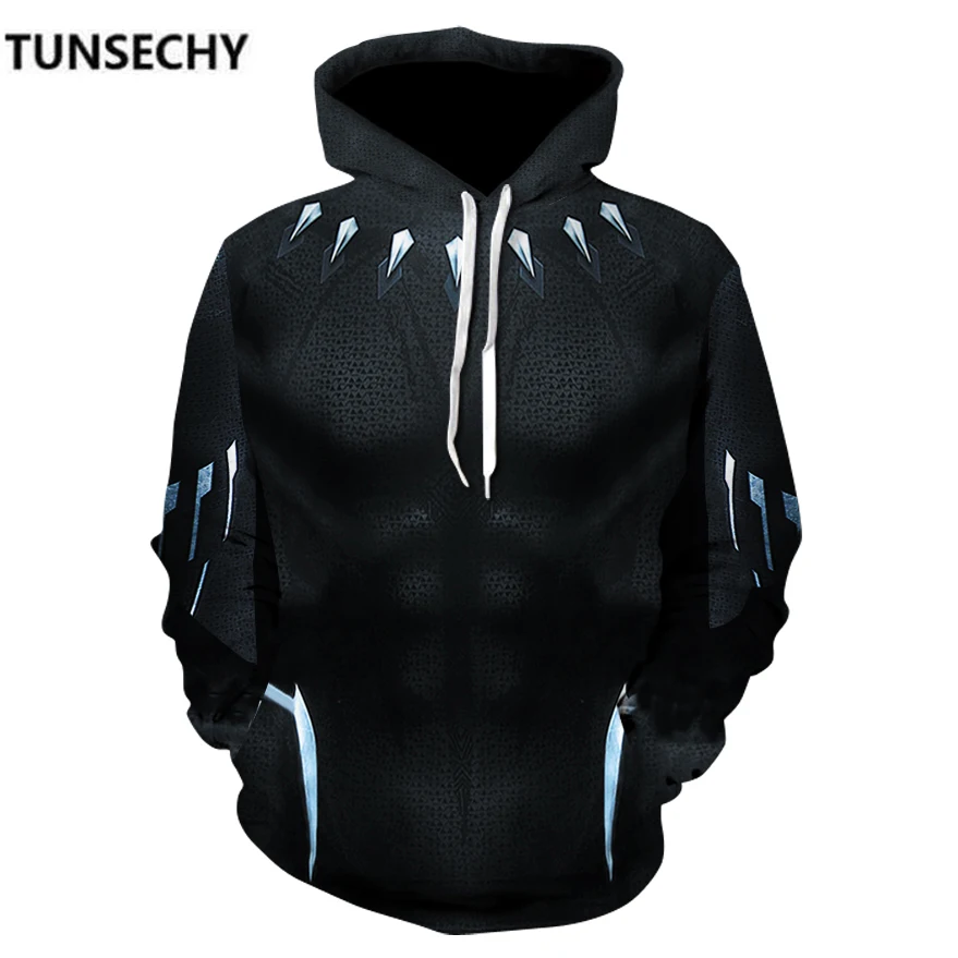 TUNSECHY 2018 الرجال هوديس أزياء الرجال الأسود النمر 3D طباعة هوديس الشارع عارضة البلوز S-XXXL الجملة والتجزئة