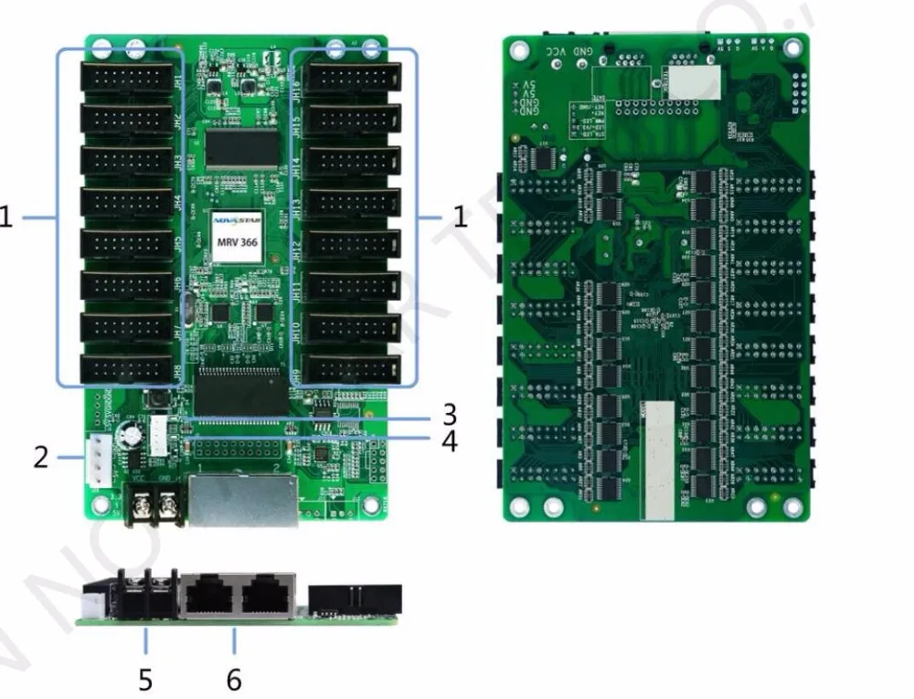 HD светодиодный дисплей светодиодной панели приемная карта Novastar MRV366, большая площадь управления Novastar приемная карта MRV366 512x256 пикселей