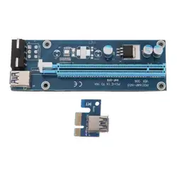 USB3.0 PCI-e 1x до 16x удлинитель для головок переходная карта PCI Express адаптер PCIe w/4Pin Мощность кабель для добывания монет Биткойн 60 см