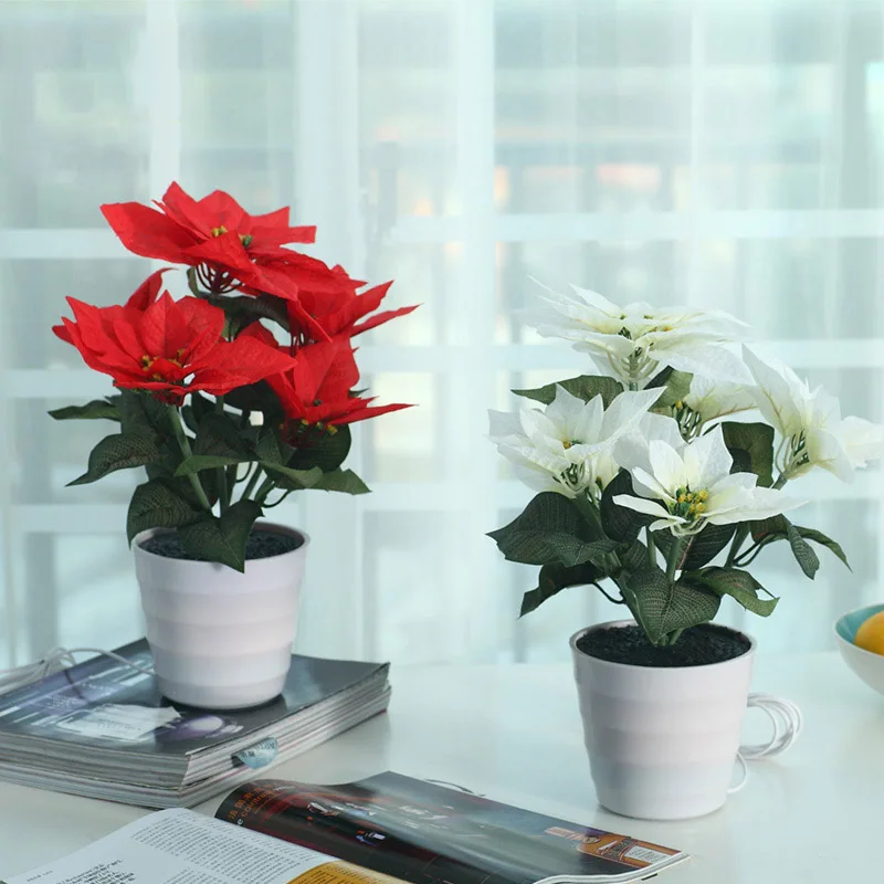 

Outdoor Indoor LED Simulation Xmas Flowers Solar Lamps Living Room Bedroom Balcony Window Courtyard Holiday Decoration Lighting