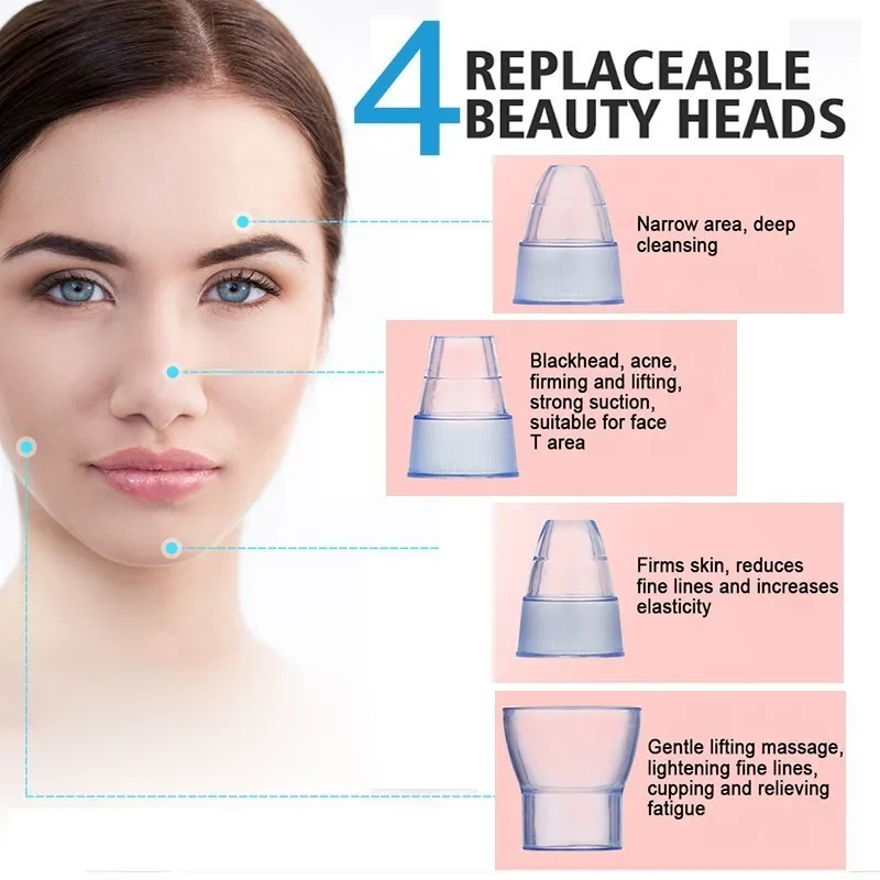 Removedor de Cravo Máquina de Peeling de Diamante Vácuo Elétrica Acne Pimple Remover Tool Rosto Pore Cleaner Skin Care Limpa 11 Utensílios de cuidado facial