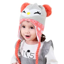 Утолщенная Детская шапка-ушанка, бархатные теплые зимние шапочки для маленьких мальчиков и девочек, одноцветная шапка с помпоном и лентой