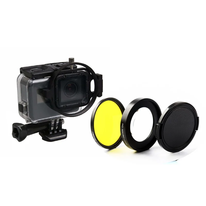 58mm 16X HD Close up Macro Lens Adapter Ring Camera Lens Yellow Filter