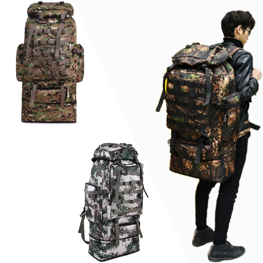 

100L military tactical bag men waterproof camouflage hunting hiking climbing backpack rucksack outdoor tourist things