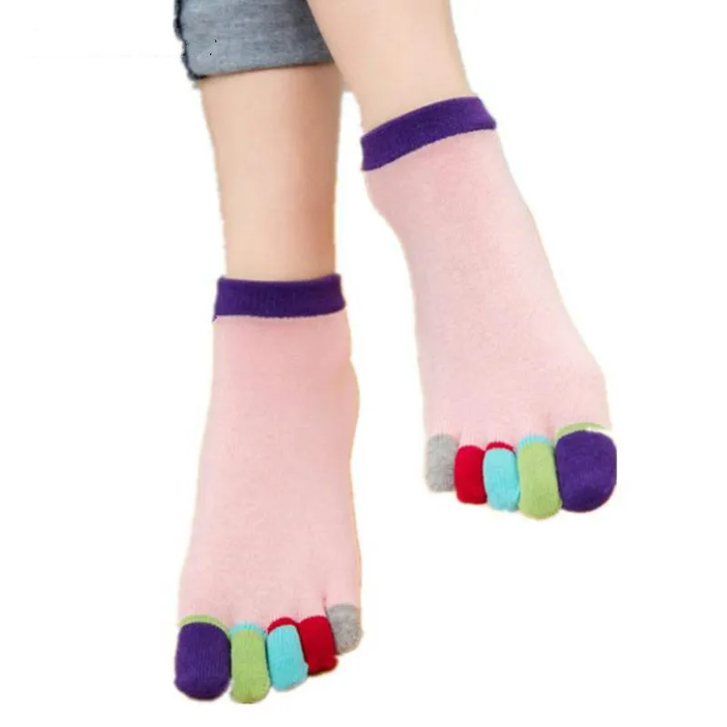 

3 Pairs 5 Fingers Socks Toe Socks Female Cotton Breathable Lovely Ankls Socks Woman