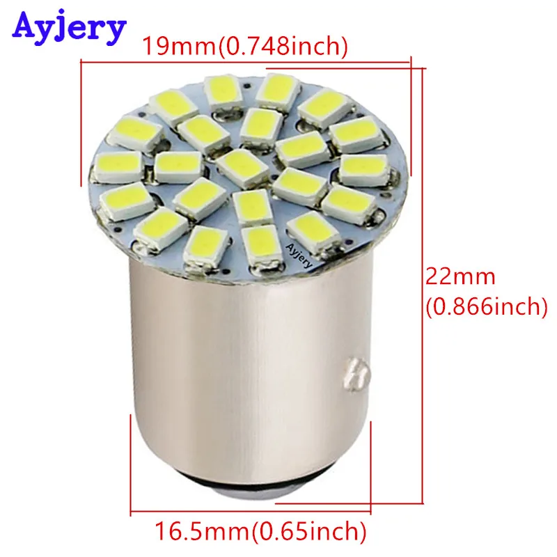 AYJERY DC 24 в 100 шт. 1156 BA15S 1157 BAY15D S25 1206 22 SMD СВЕТОДИОДНЫЕ 3020 лампы автомобильный сигнал