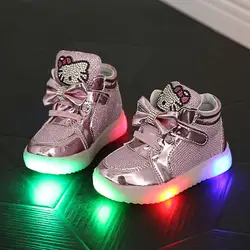 Детская обувь для мальчиков и девочек; спортивная обувь для бега; модные детские кроссовки с мигающими огнями; Детские кроссовки;