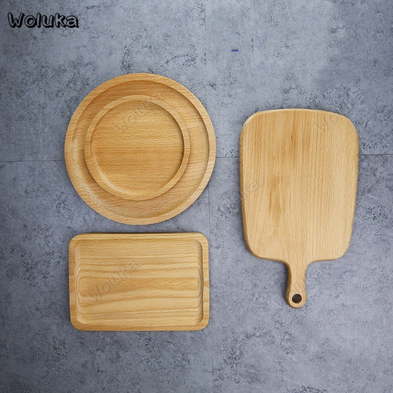 

Beech Tray Food Dish Studio Props Gourmet Photo Background Board Natural Solid Wood Product Photography Accessories CD50 T10