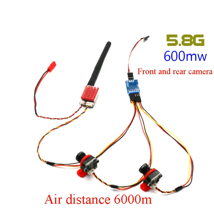 

1PC Plant UAV Dual Camera Image Transmission Set 5.8G 600mw 6000m Air Distance Front and Rear Remote Switching for Drone