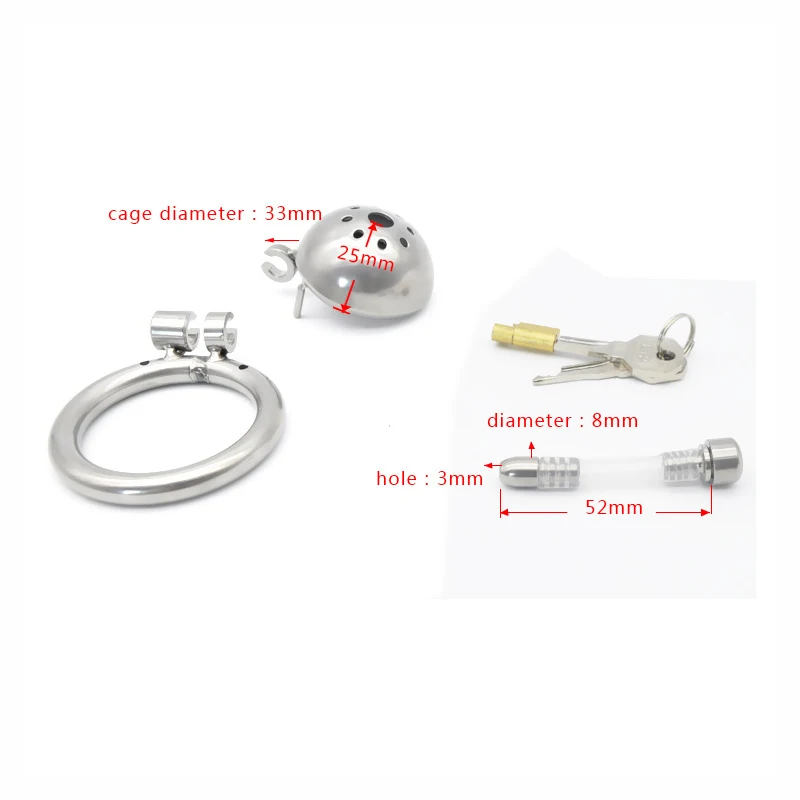 Супер маленький пояс целомудрия пенис замок со съемной уретры разъем катетера