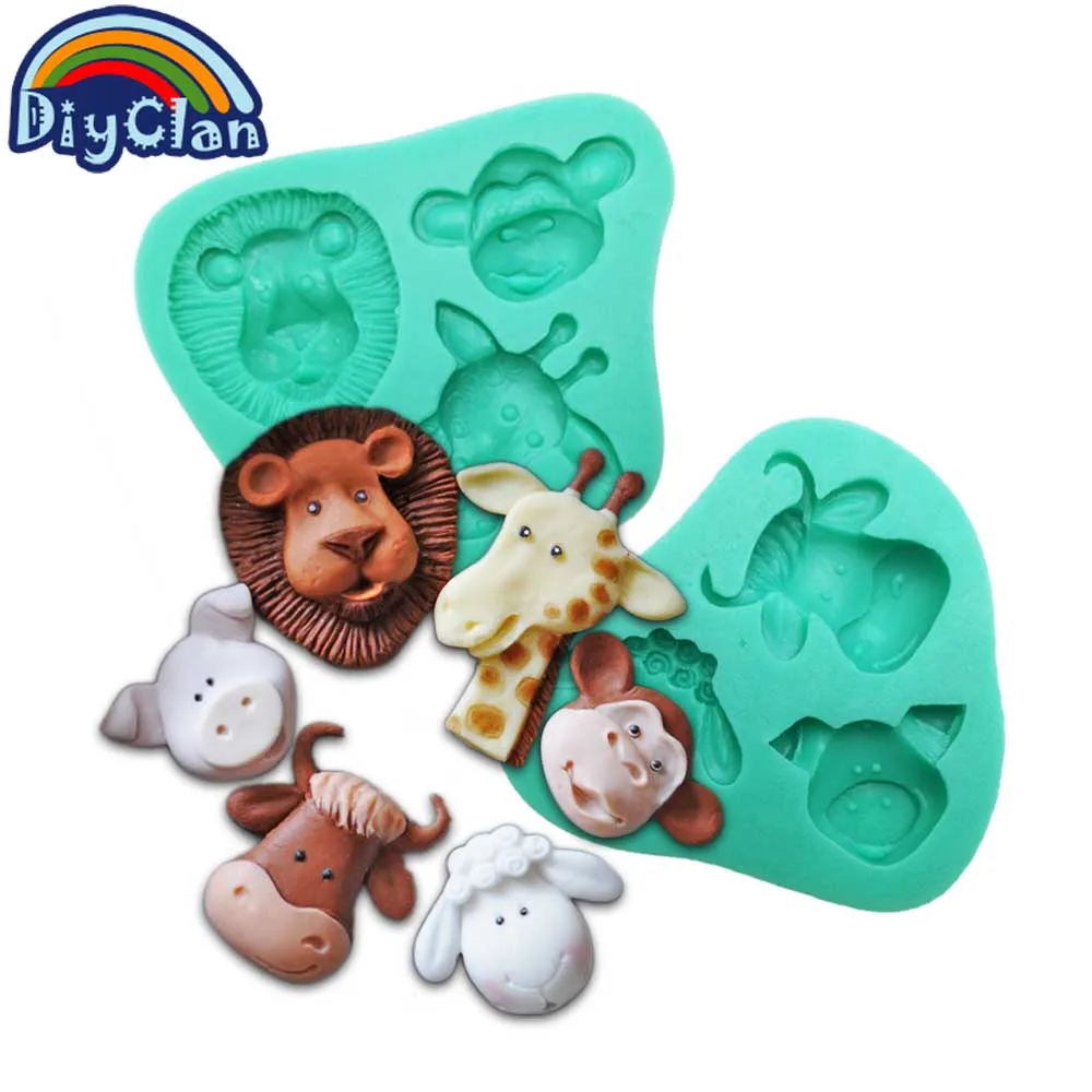 Animal faces/Silicone/Molds/Sugarcraft/Cold porcelain 