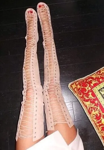 Cuir Talons Le Grande Nouvelle Bout 13 Sur As En Taille as Ouvert Mode Dentelle Picture Genou Femme up À Sexy Picture Bottes Hauts Cuissardes D'été HH6AZwq