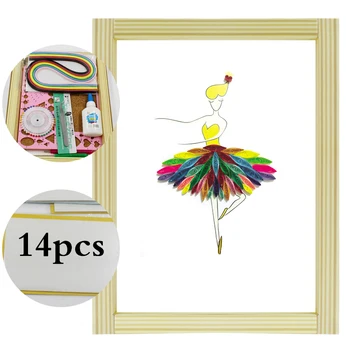 

16 colorful Quilling Paper Craft Kits 14Pcs Tool set Rolling Strips DIY Collection Home Decoration Crafts dancers 4 Decorating
