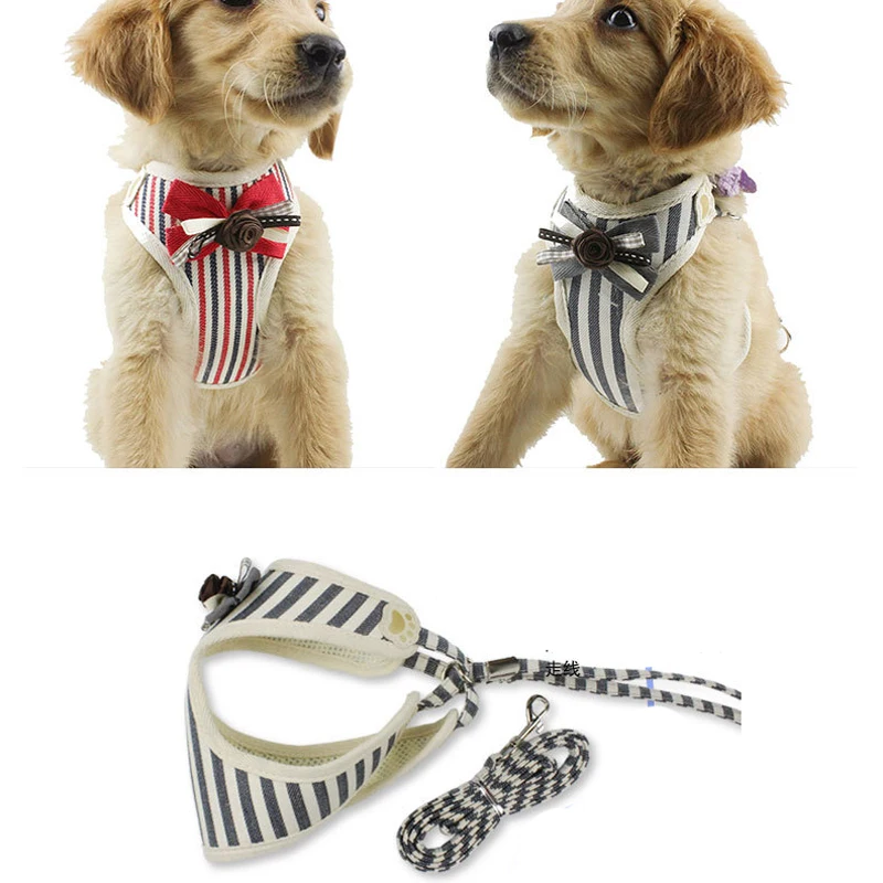 

Pet Walking Harnesses Dog Harness Nylon Breathable Puppy Dog Harness Vest Leash Set For Chihuahua Small Dogs Cat Collars Vest
