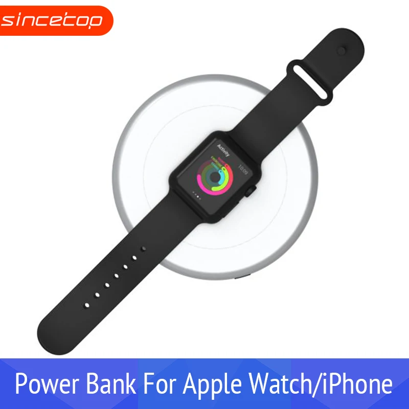 Беспроводное зарядное устройство док-станция повербанк для iPhone для Apple Watch, внешняя батарея поддержка 2A быстрая зарядка, портативный внешний аккумулятор