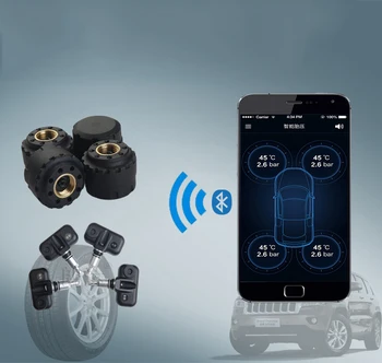 

TPMS tire pressure monitoring system for Bluetooth automobile Speech Alarm of External Tyre Pressure Smart phone APP Bluetooth