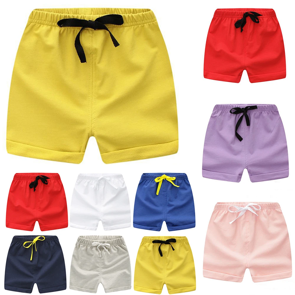 Детские шорты для От 0 до 2 лет Детская летняя одежда пляжные из джерси ярких