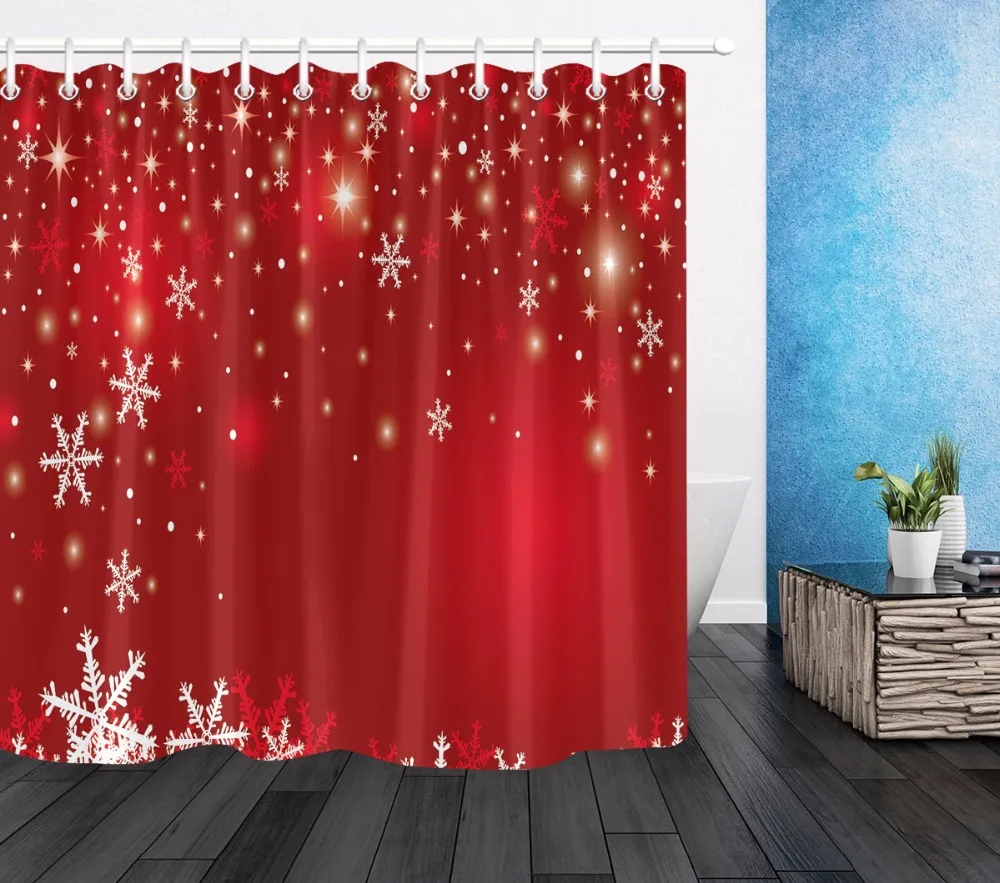 Us 14 29 45 Off White Snowflake Red Shower Curtain Luxury Bathroom Waterproof Mildew Resistant Extra Long Polyester Fabric For Art Bathtub Decor In Us 14 29 45 Off White Snowflake Red Shower Curtain Luxury Bathroom Waterproof Mildew Resistant Extra Long Polyester Fabric For Art Bathtub Decor In
